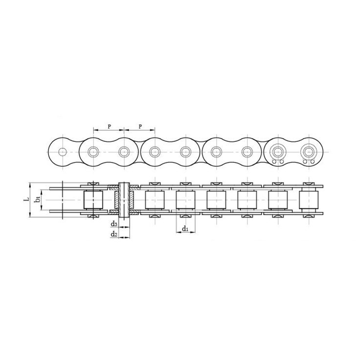 Stainless steel hollow pin chains