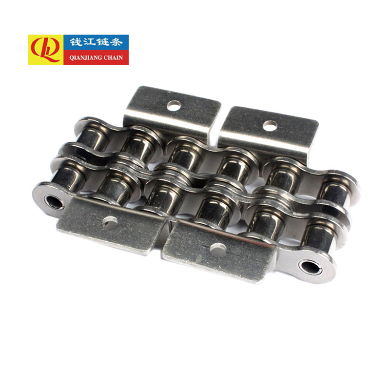 Stainless steel short pitch conveyor chain attachments