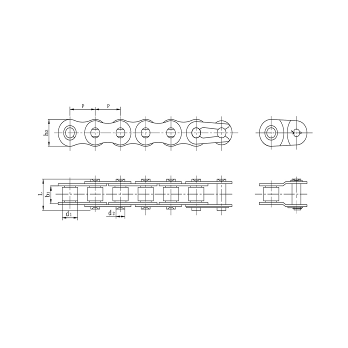 Stainless steel short pitch precision roller chains