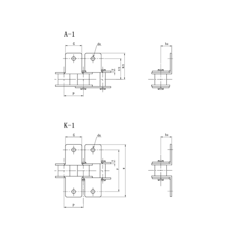 Stainless steel short pitch conveyor chain attachments
