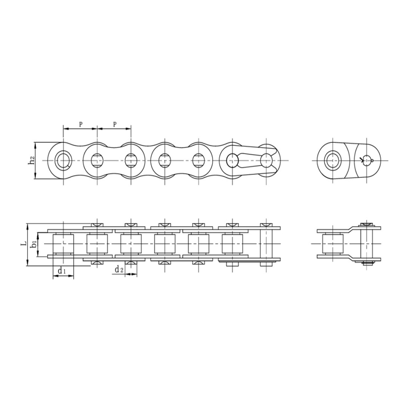 Stainless steel short pitch precision roller chains