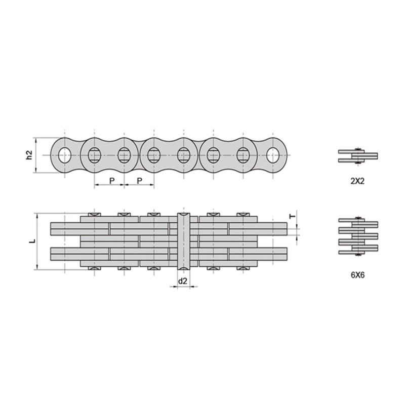 (LL Series) Low maintenance high stability leaf chains