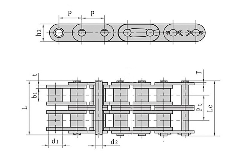 Roller chains with straight side plate ( B series ) 2