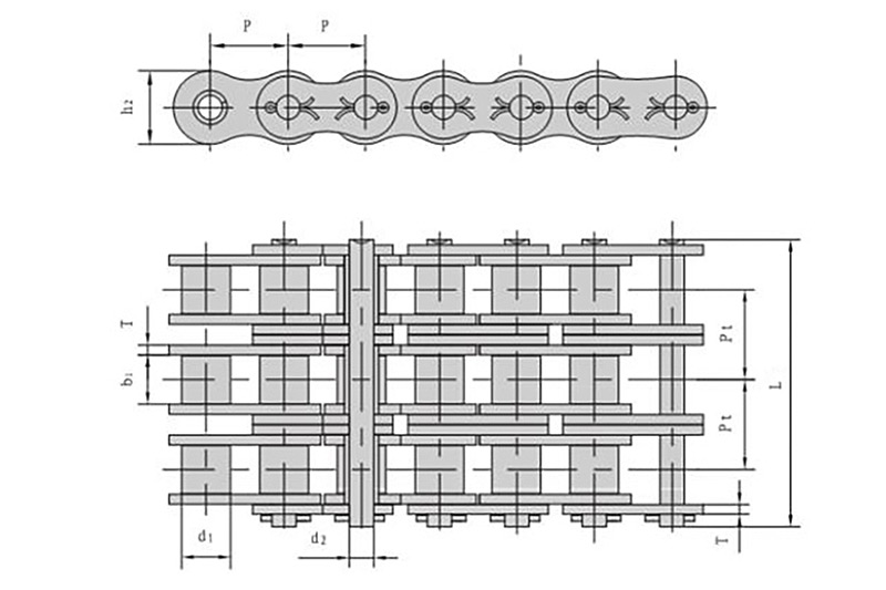 Heavy duty series cottered type roller chains 3