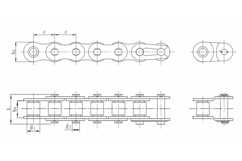 Stainless steel short pitch precision roller chains A series