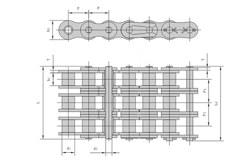 Heavy duty series type roller chains 3