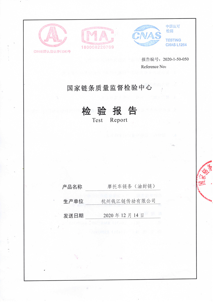 Oil seal chain inspection report 520V